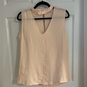 Tank Top with Choker Detail in Light Pink, Size S